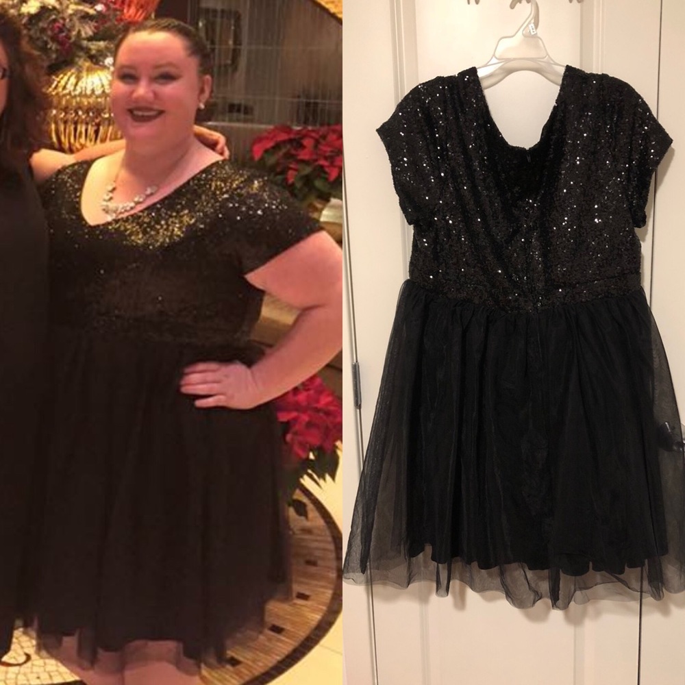 Black, Sequins and Tulle, Plus sized Dress